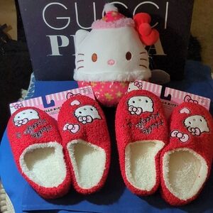 Hello Kitty Pink and Red Kids Slippers